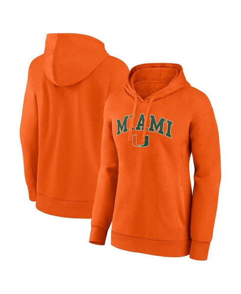 Women's Orange Miami Hurricanes Evergreen Campus Pullover Hoodie