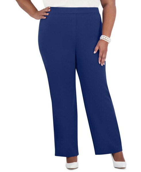 Pull-On Welt-Pocket Straight-Leg Pants, Women's & Plus Size