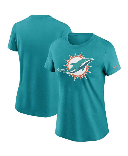 Women's Aqua Miami Dolphins Logo Essential T-shirt