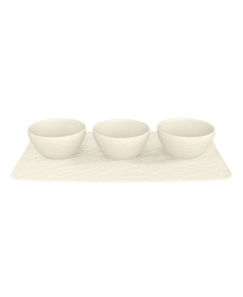 Manufacture Rock Dip Bowl & Tray 4 Piece Set