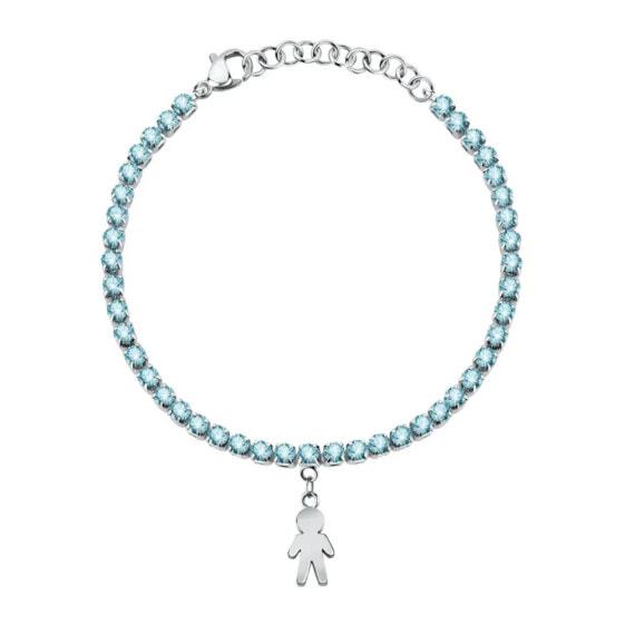 LE PETITE STORY Tennis Family Steel Aqua Cryst bracelet