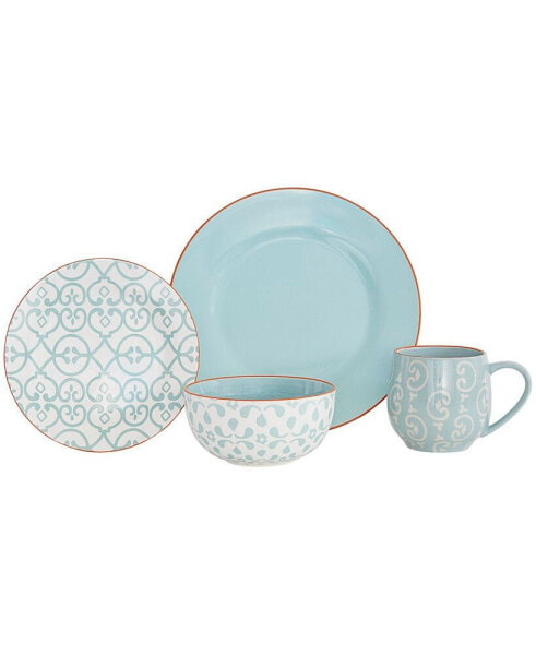 Geo 16 Pc. Dinnerware Set, Service for 4