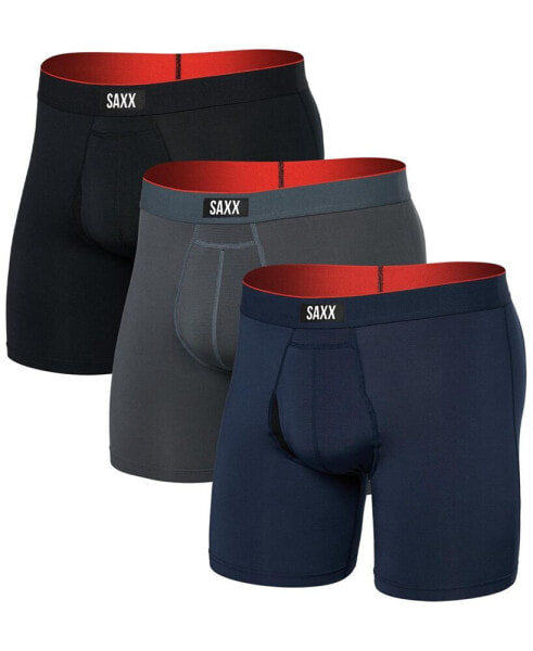 Men's Multi-Sport 3-Pk. Solid Mesh Boxer Briefs