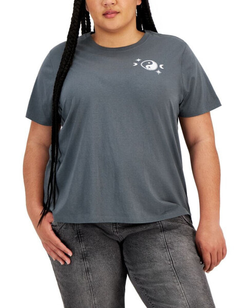 Trendy Plus Size Yinyang Short Sleeve T-Shirt