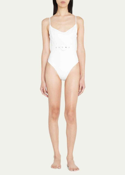 SIMKHAI Women's Noa Bustier One Piece Swimsuit White Size S