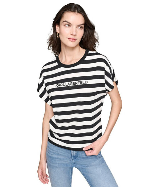 Women's Striped Logo T-Shirt