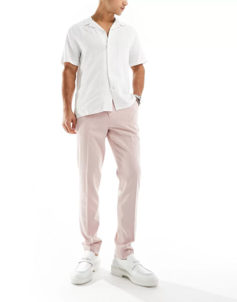 Devils Advocate pink skinny suit trouser