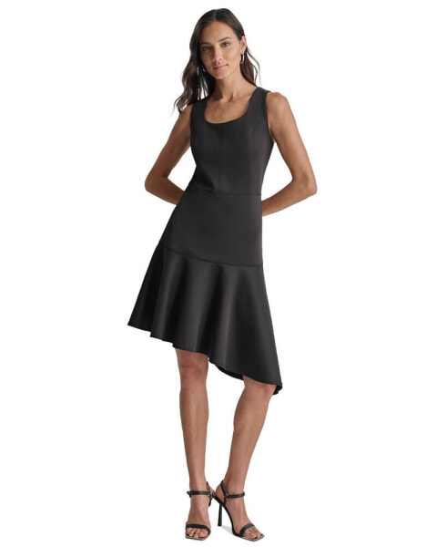 Women's Scoop-Neck Asymmetrical A-Line Dress