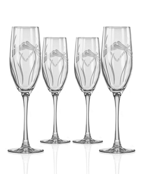 Dragonfly Champagne Flute 8Oz - Set Of 4 Glasses