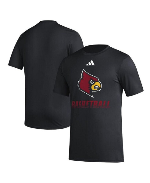 Men's Black Louisville Cardinals Fadeaway Basketball Pregame AEROREADY T-shirt