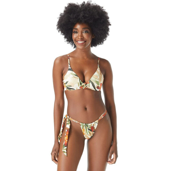 Vince Camuto Womens Seychelles Floral Knotted Bikini Top Bone Size LG