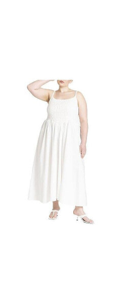 Plus Size Poplin Textured Flare Dress