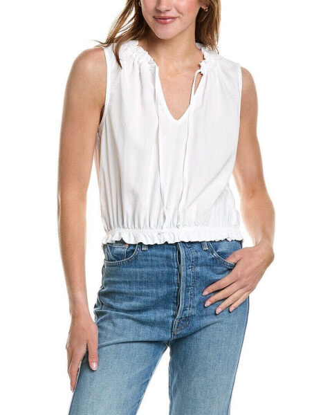 Bella Dahl Sleeveless Ruffle Edge Pullover Women's White S