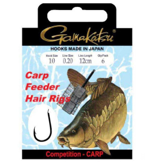 GAMAKATSU Booklet Carp Hair 3310B Tied Hook 0.220 mm