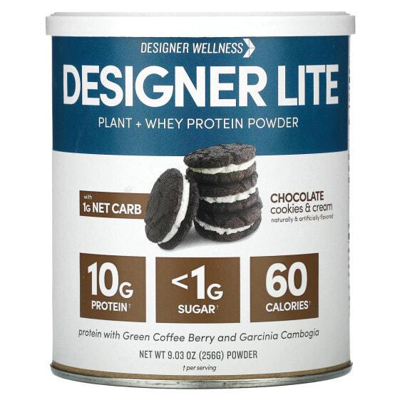 Designer Lite, Plant + Whey Protein Powder, Chocolate Cookies & Cream , 9.03 oz (256 g)