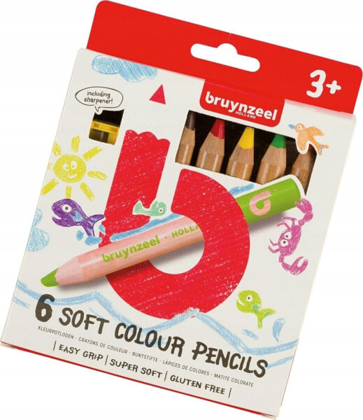 BRUYNZEEL SAKURA Bruynzeel Kids Soft Colouring Pencils Set 6