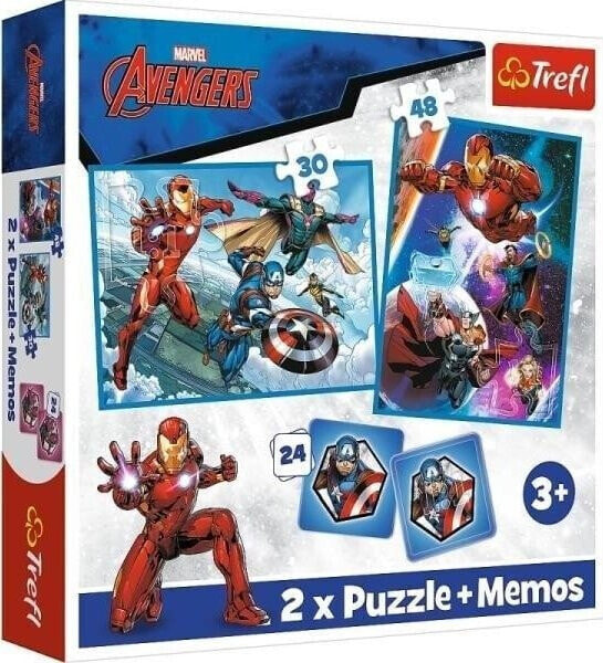 Trefl Puzzle 2w1 + memos Avengers Bohaterowie w akcji 93333 Trefl