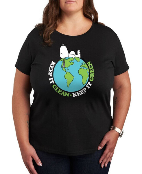 Trendy Plus Size Snoopy Clean Earth Graphic T-Shirt