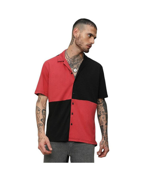 Men's Crimson Red & Jet Black Maxi Checkers Shirt