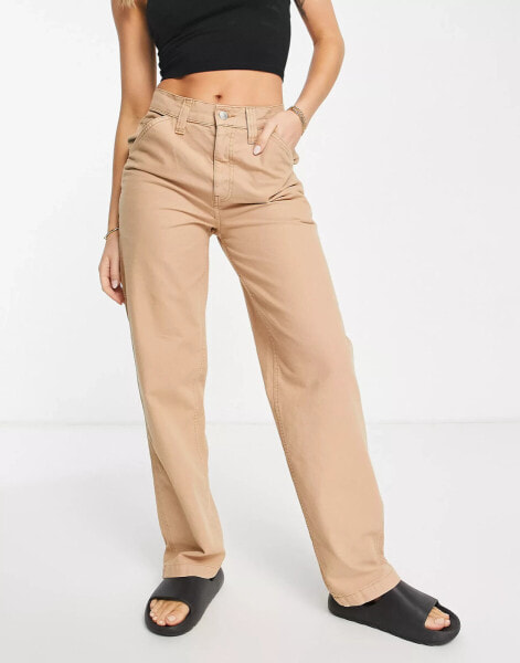 ASOS DESIGN – Minimalistische Cargohose in Sand, Kombiteil