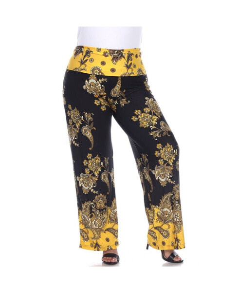 Plus Size Floral Paisley Printed Palazzo Pants