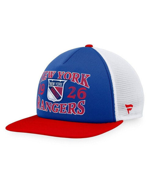 Branded Men's Blue/Red New York Rangers Heritage Vintage-Like Foam Front Trucker Snapback Hat