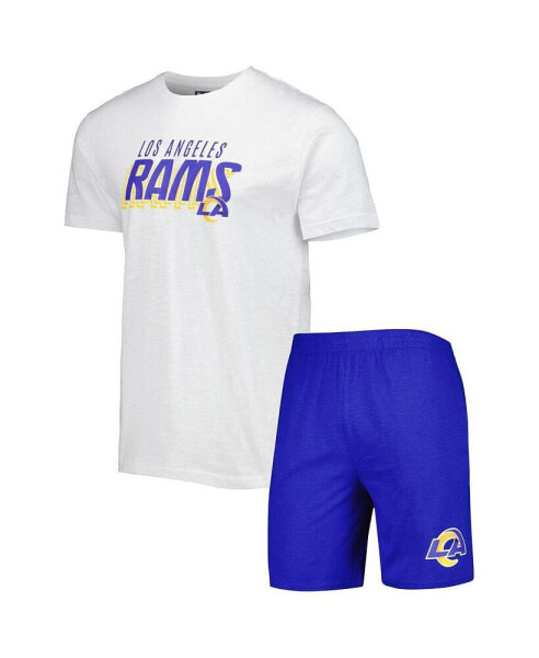 Комплект пижамы Concepts Sport Royal, White Los Angeles Rams Downfield T-shirt and Shorts Sleep Set