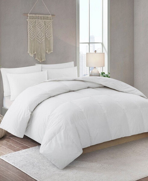 Lightweight White Goose Feather and Down Comforter, Full/Queen