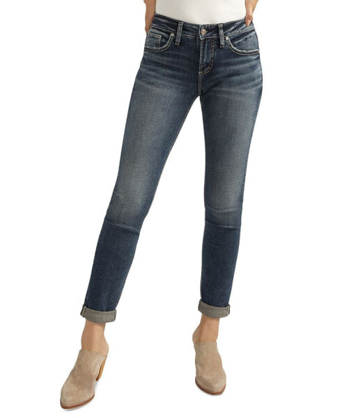 Women's Mid-Rise Skinny Girlfriend Jeans