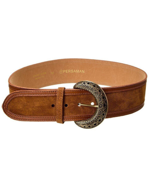 Persaman New York #1130 Western Buckle Suede Belt Women's