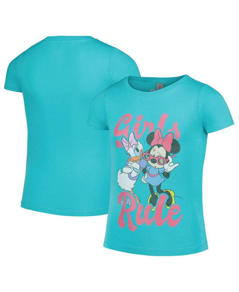 Big Girls Turquoise Mickey & Friends Girls Rule T-shirt