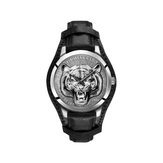 Thomas Sabo Herrenuhr Rebel Tiger 3D schwarz-silber WA0367-203-201-42 mm