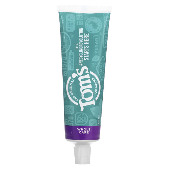 Tom's of Maine, Whole Care Anticavity Toothpaste, Spearmint, 4 oz (113 g)