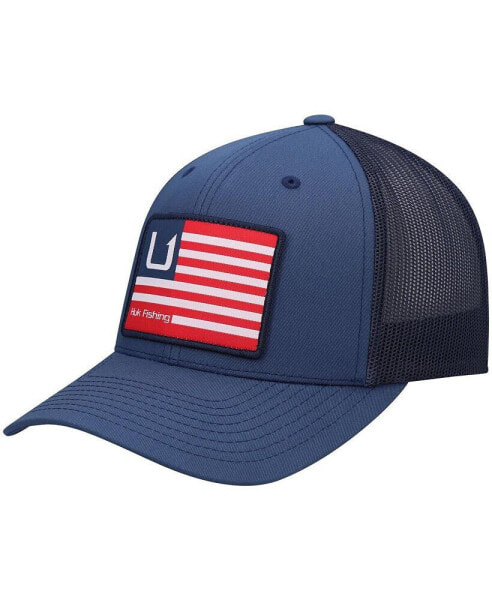 Men's Blue Huks and Bars American Trucker Snapback Hat