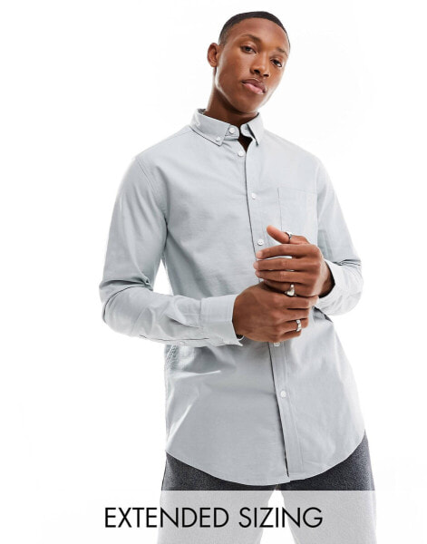 ASOS DESIGN regular fit oxford shirt in light sage green