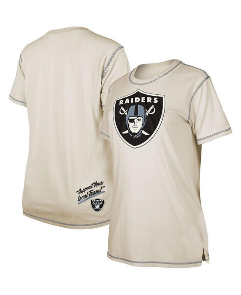 Women's Cream Las Vegas Raiders Split T-shirt