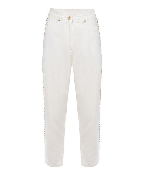 Women's Studded Mom Denim Pants