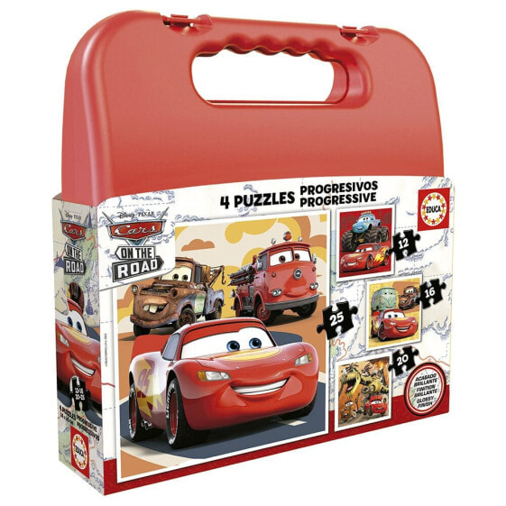 EDUCA BORRAS Progressive Cars 12+16+20+25 Pieces Case Puzzle