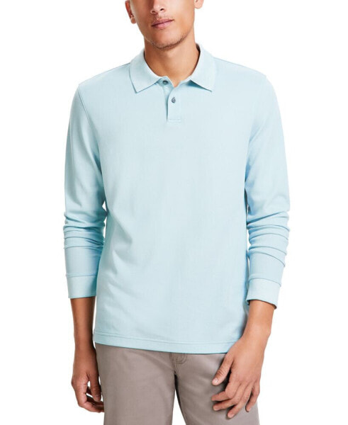 Men's Classic-Fit Solid Long-Sleeve Polo Shirt, Created for Macy's