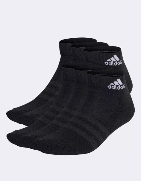 adidas Performance sushioned Sportswear 6 pack ankle socks in black