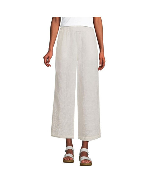 Women's High Rise Gauze Crop Pants