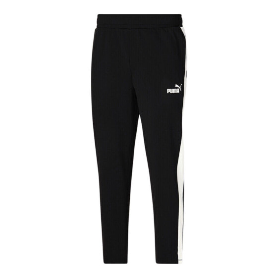 Puma Contrast Tricot Logo Track Pants Womens Black Casual Athletic Bottoms 84900