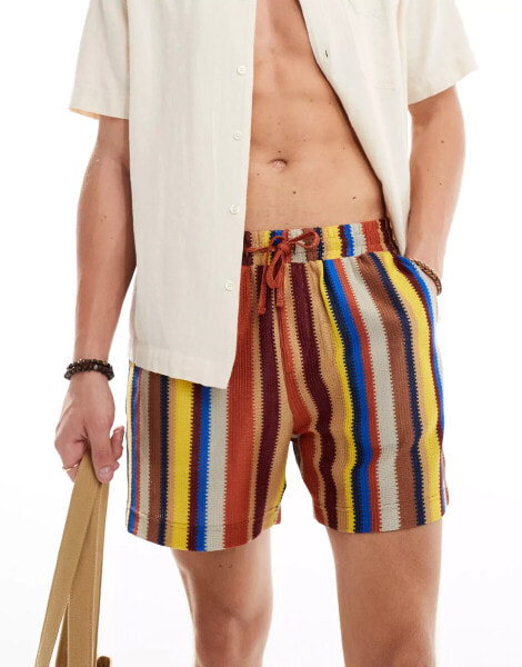 ASOS DESIGN short in multi colour stripe