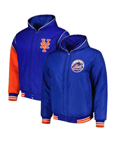 Men's Royal New York Mets Reversible Fleece Full-Snap Hoodie Jacket