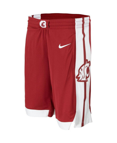 Men's Crimson Washington State Cougars Team Logo Replica Basketball Shorts