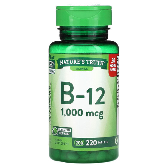 B-12, 1,000 mcg, 220 Tablets