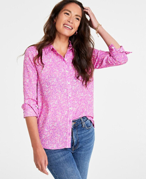 Women's Button-Front Crepe Shirt, Created for Macy's