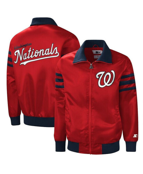 Men's Red Washington Nationals The Captain II Full-Zip Varsity Jacket