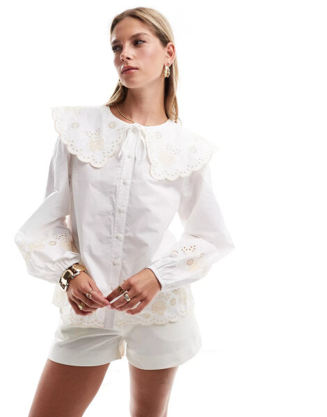 Nobody's Child Orchid blouse in white