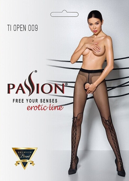 Erotische Strumpfhose mit Ausschnitt Tiopen 009 20 Den black - Passion 3/4